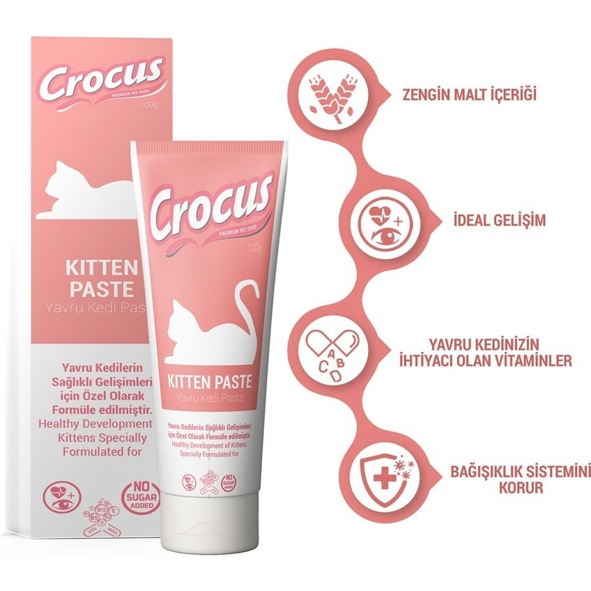 Crocus Kedi Kitten Malt Macunu 100 gr Yavru Kediler İçin Zengin Malt İçeriğiyle Sağlıklı Gelişim Evcil Hayvan Ürünleri Fiyatı