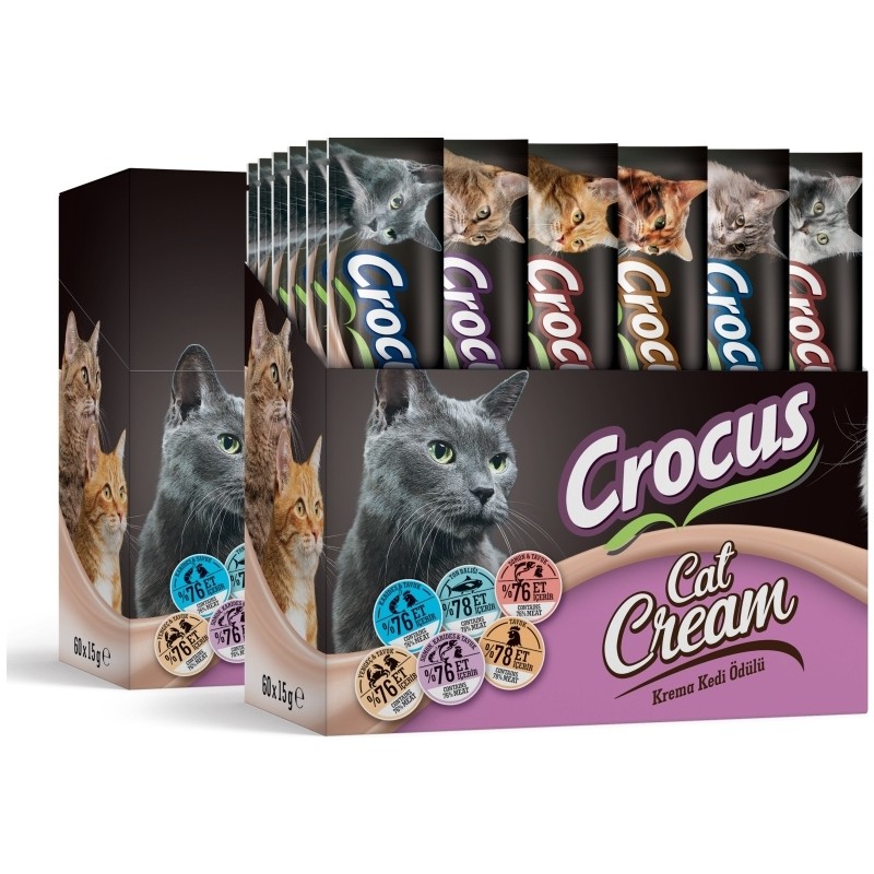 Crocus Multipack Krema Kedi Ödülü 60 Adet x 15 Gr(6 Çeşit) Evcil Hayvan Ürünleri Fiyatı