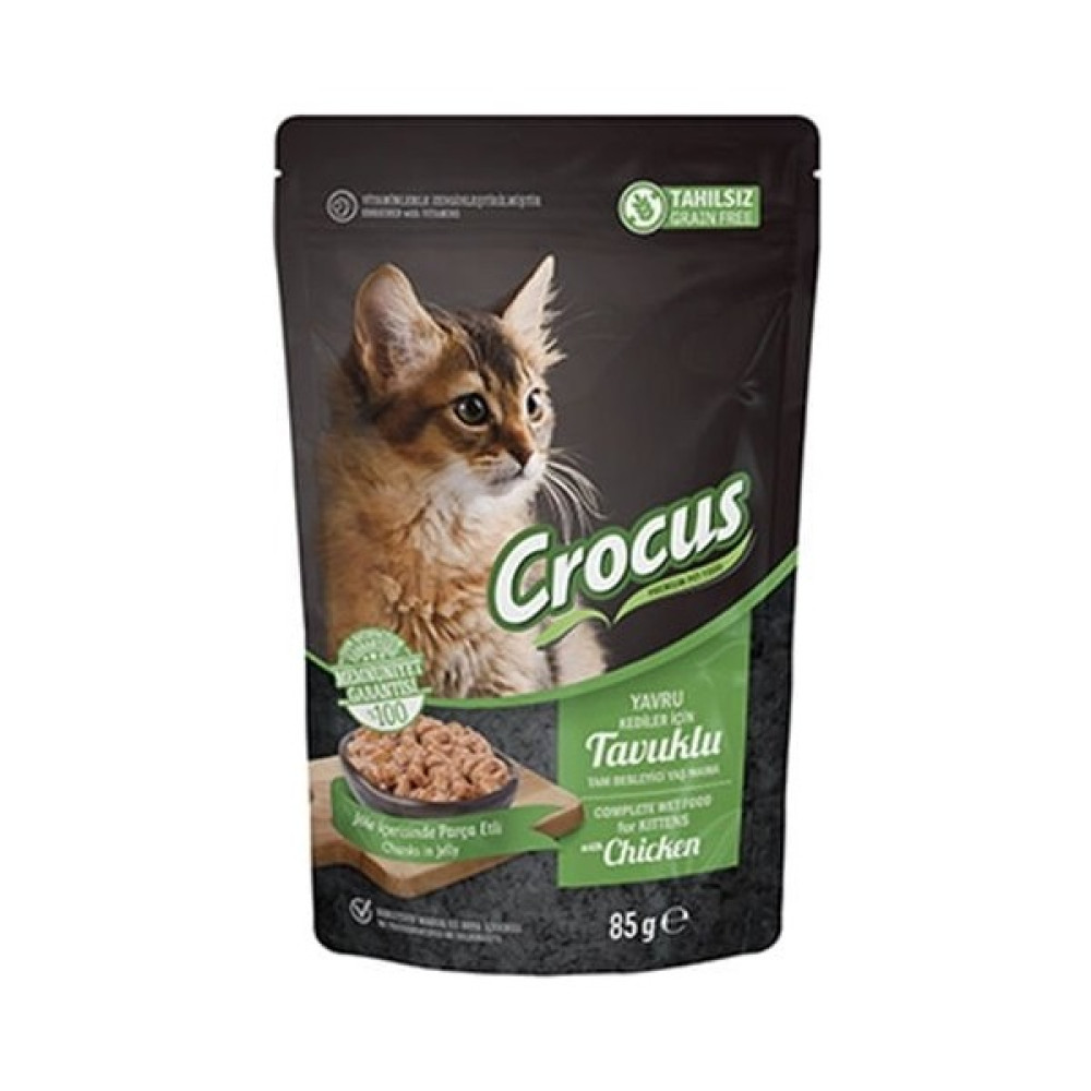 Crocus Tahılsız Pouch Jöleli Tavuklu Yavru Konserve Kedi Maması 85 gr Evcil Hayvan Ürünleri Fiyatı