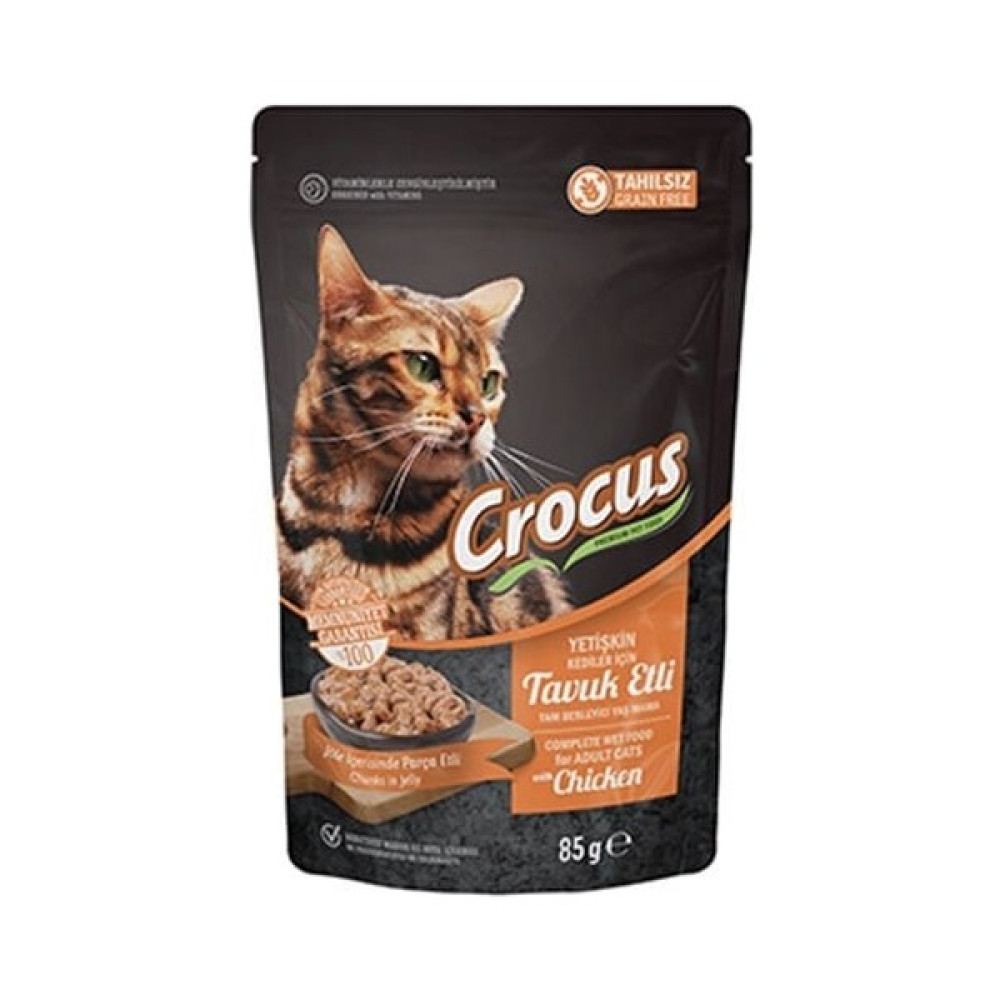 Crocus Tahılsız Pouch Jöleli Tavuklu Yetişkin Konserve Kedi Maması 85 gr Evcil Hayvan Ürünleri Fiyatı