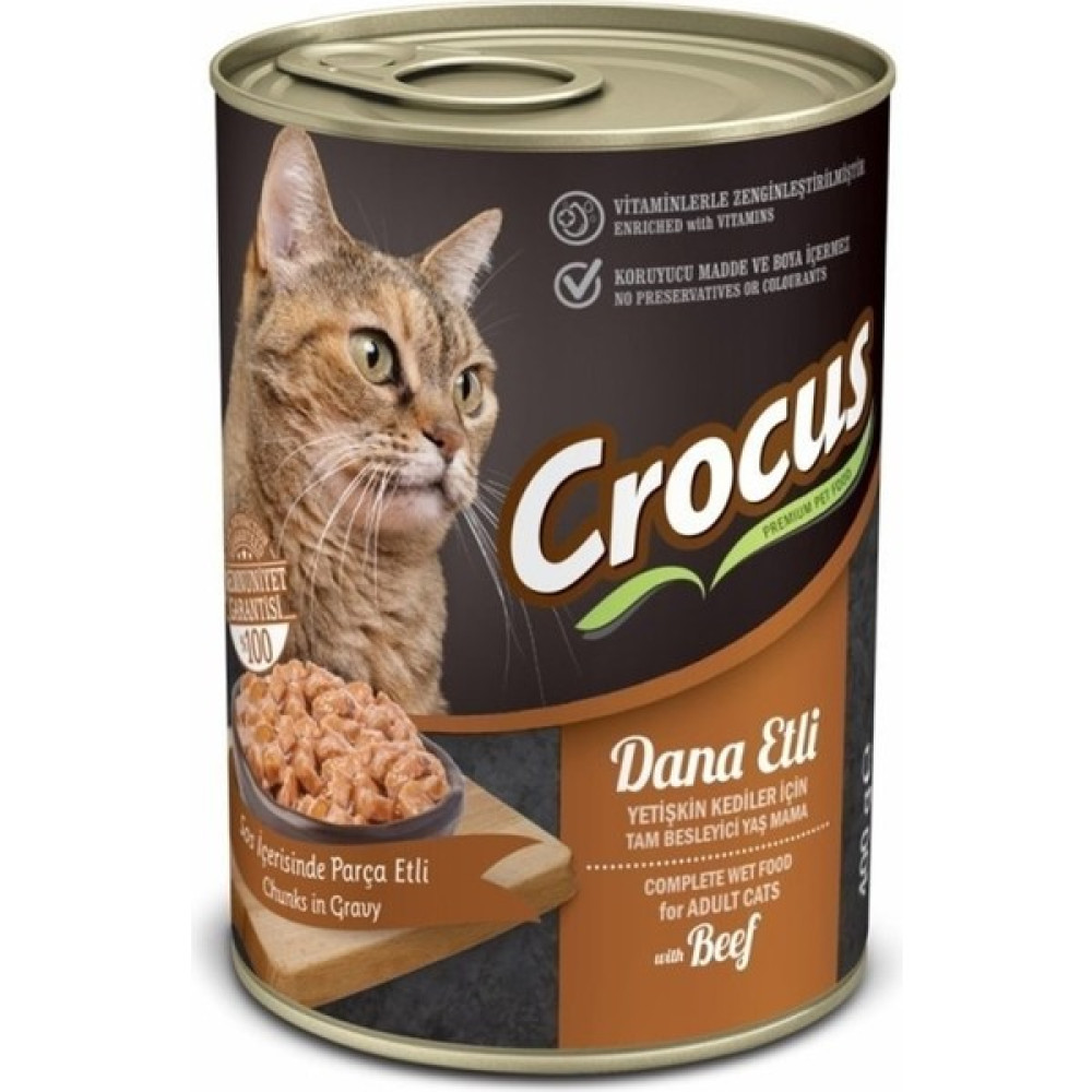 Crocus Yet. Kedi Dana Etli Yaş Mama 400G Evcil Hayvan Ürünleri Fiyatı