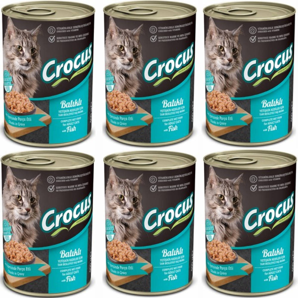Crocus Yetişkin Kedi Balıklı Yaş Mama 6X400G - 6 Evcil Hayvan Ürünleri Fiyatı
