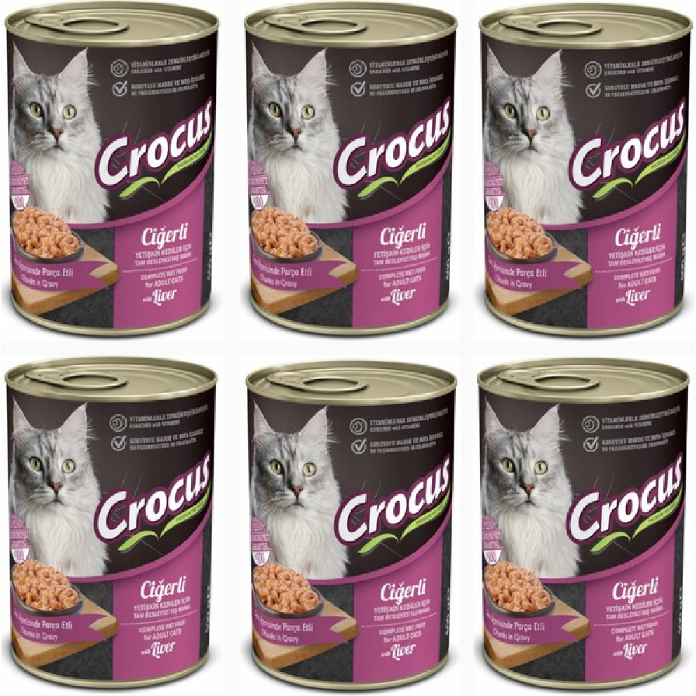 Crocus Yetişkin Kedi Ciğerli Yaş Mama 6X400G - 6 Evcil Hayvan Ürünleri Fiyatı