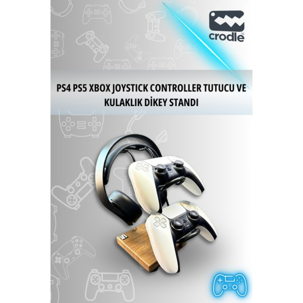Crodle Ceviz Ahşap ve Siyah Metal Gaming Ps4 Ps5 Xbox Joystick Kontroller Tutucu ve Kulaklık Dikey Standı PlayStation 5 PS5 Oyunları Fiyatı