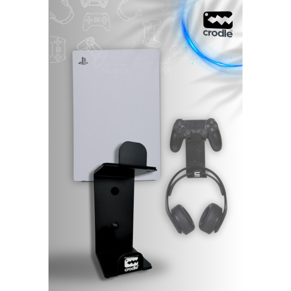Crodle Duvara Monte Edilebilen Siyah Gaming Ps4 Ps5 Xbox Joystick Controller Tutucu ve Kulaklık Standı Kulaklık Aksesuarı Fiyatı