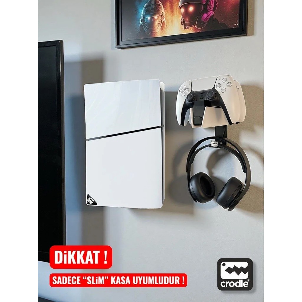 Crodle Playstation 5 Slim Duvar Standı ve Şarj istasyonu Standı Ps5 Duvar Standı Gaming Aksesuar Diğer Fiyatı