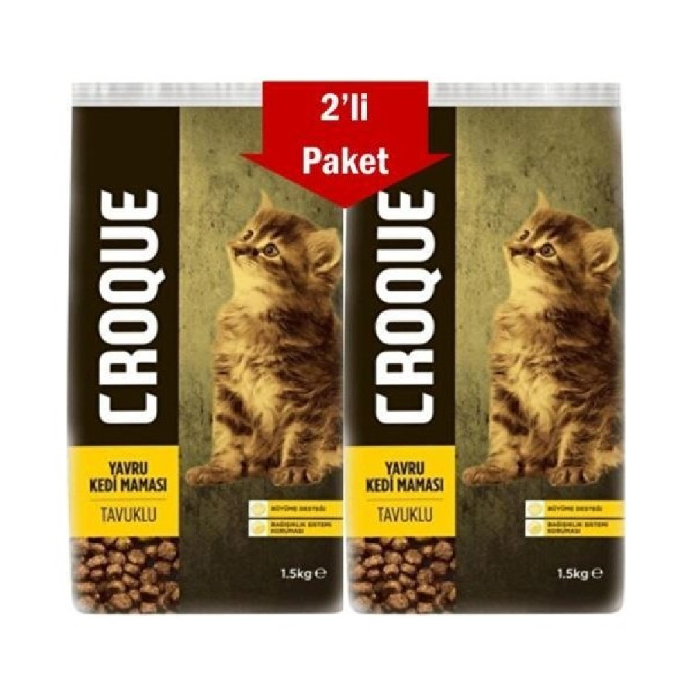 Croque Tavuklu Yavru Kedi Maması 1,5 kg * 2 Adet Oto Boyaları Fiyatı