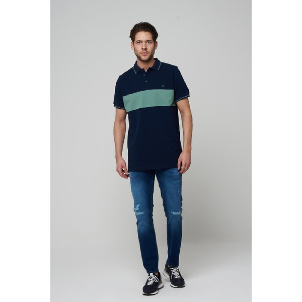 Cross Jeans Orta Mavi Slim Yıpratma ve Yama Detaylı Düğmeli Pantolon E 4405-006 Erkek Jeans / Kot Pantolon Fiyatı
