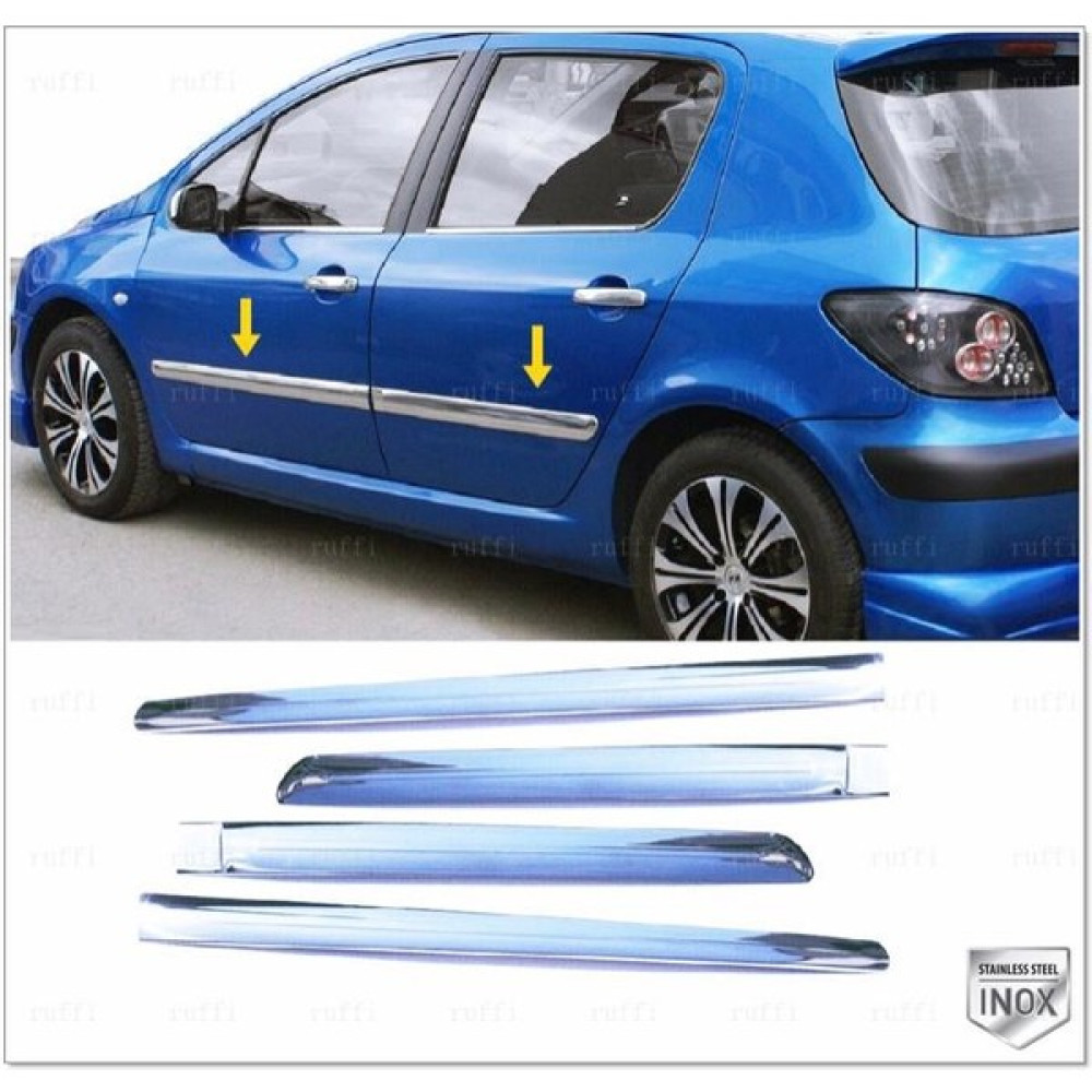Cross Peugeot 307 Krom Yan Kapı Çıtası 4 Prç. 2001 Üzeri P. Çelik Oto Boyaları Fiyatı