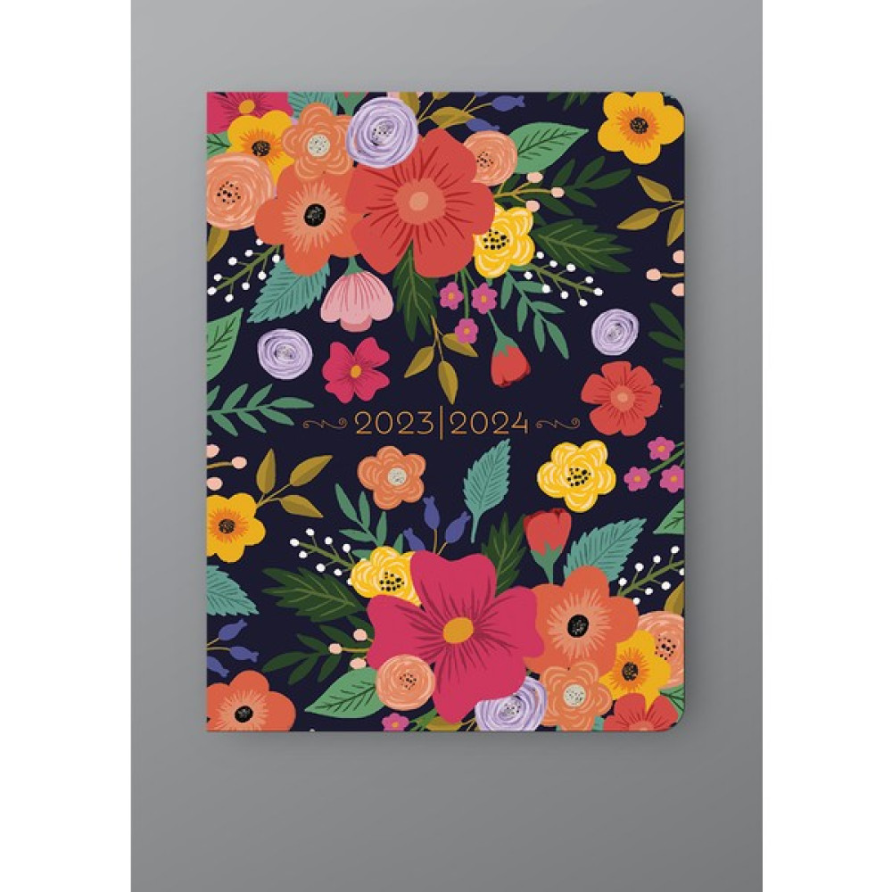 Crow Notebook 2023 - 2024 Çiçek Demeti 17 Aylık Akademik Ajanda - 2 Sayfa Sticker Hediyeli + Lastikli + Nokta Say. - Karışık-Çok Renkli Ajanda Fiyatı