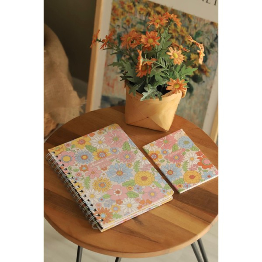 Crow Notebook 2025 A5 Akademik Ajanda Spiralli 15 x 21 cm 105 Adet Sticker Hediyeli Ajanda - Çiçekli Ajanda Fiyatı
