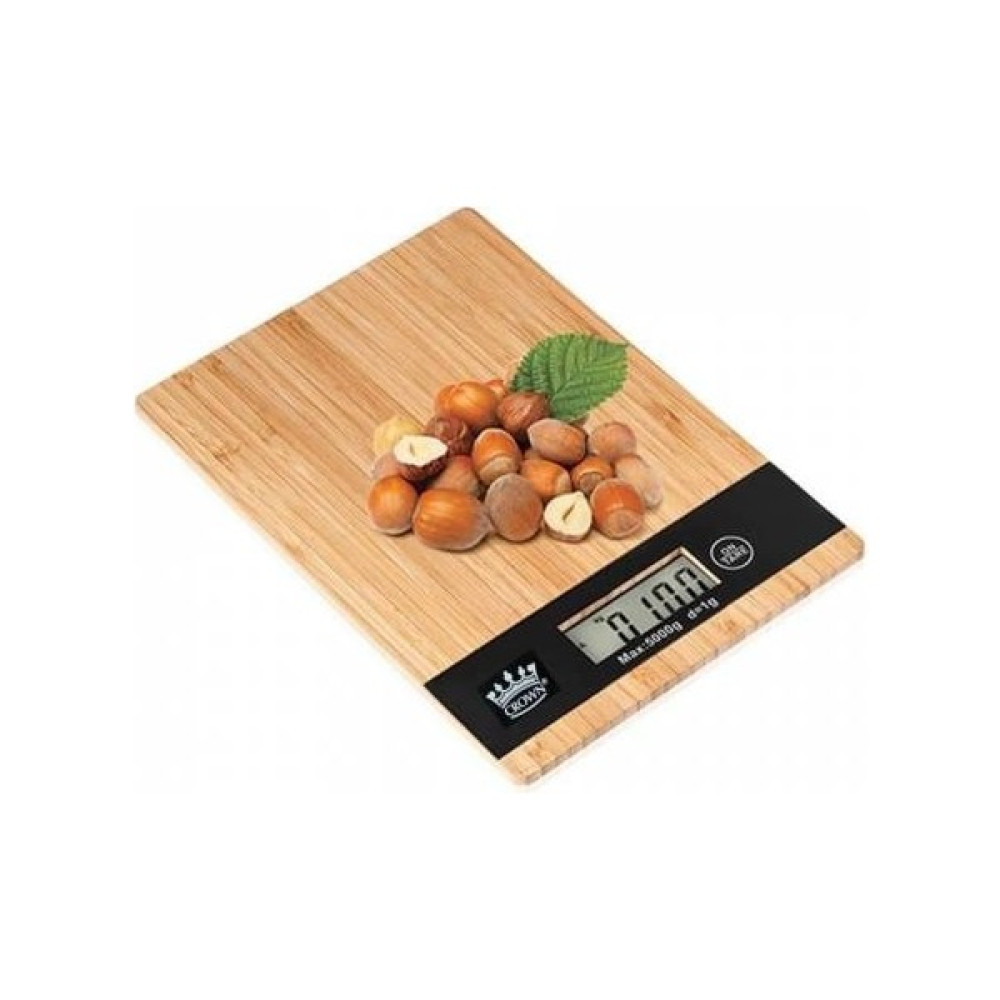 Crown Dijital LCD Mutfak Tartısı Terazisi 5kg Bambu Desenli Mutfak Tartıları / Terazileri Fiyatı