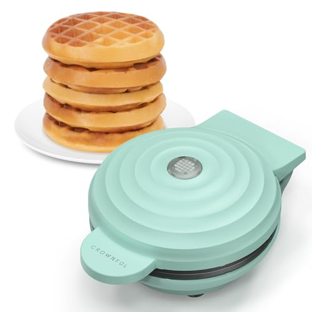 CROWNFUL Mini Waffle Maker Machine, 4 Inch Chaffle Maker with Compact Design, Easy to Clean, Non-Stick Surface, Recipe Guide Included, Perfect for Breakfast, Dessert, Sandwich, or Other Snacks Waffle Maker Fiyatı
