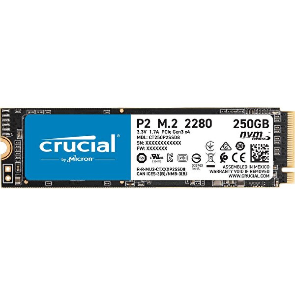 Crucial P2 250GB 2100MB-1150 MB/s NVMe PCIe M2 SSD CT250P2SSD8 SSD / Solid State Drive Fiyatı