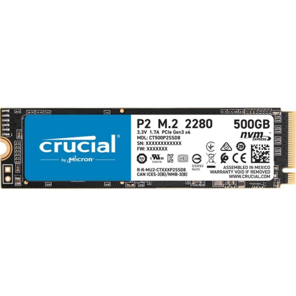 Crucial P2 500GB 2300-940MB/s NVMe PCI-e M2 SSD CT500P2SSD8 SSD / Solid State Drive Fiyatı