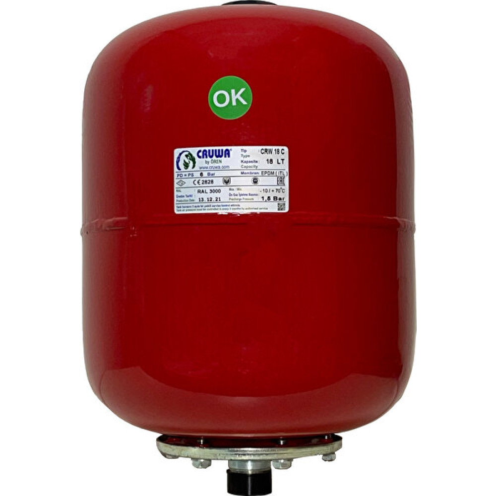 Cruwa CRW18S 18 Litre 0-10 Bar Silindirik Tip Hidrofor ve Genleşme Tankı Su Motoru Fiyatı