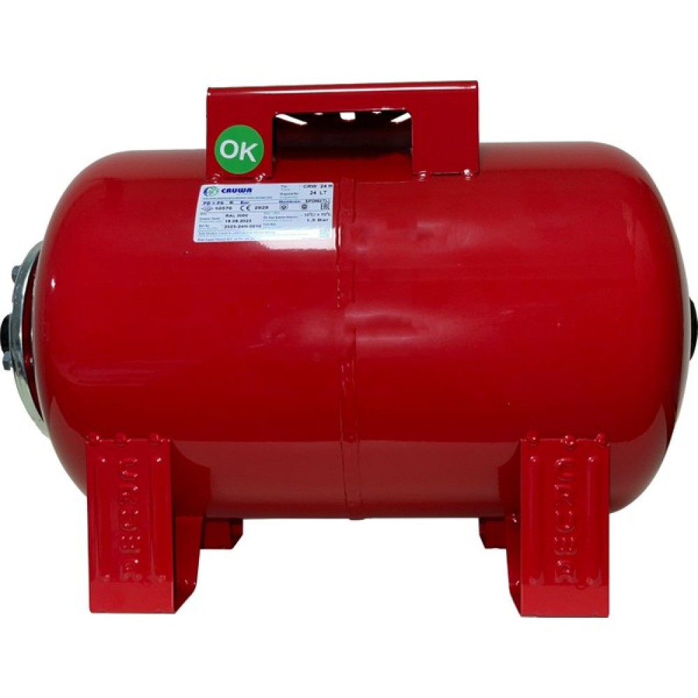 Cruwa CRW24Y 24 Litre 0-10 Bar Yatık Ayaklı Tip Hidrofor ve Genleşme Tankı Su Motoru Fiyatı
