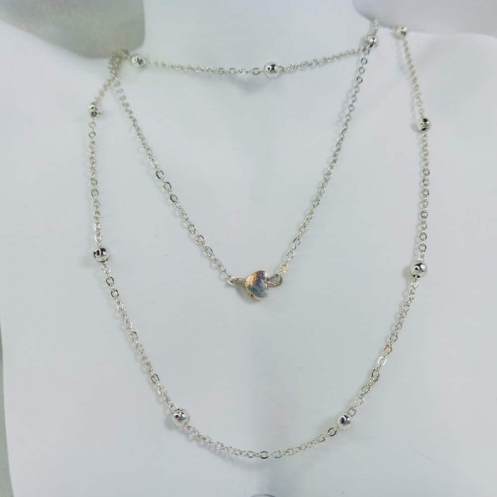 Crystal Atelier Kalp Kolye 3'lü Kombin Kalp Zincirli Gümüş Kaplama Kolye Kadın Minimal Kalp Kolye Gümüş Kalp Seti Gümüş Kolye Fiyatı