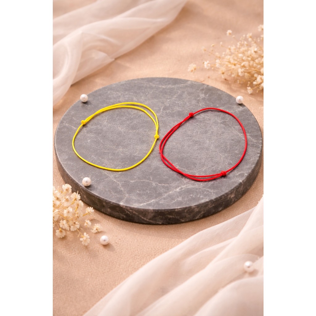 Crystal Atelier Sarı Kırmızı Taraftar Makrome Örgü Ikili Bileklik Kaydırmalı Kilit Ayarlanabilir Unisex - Sarı - Kırmızı Diğer Fiyatı