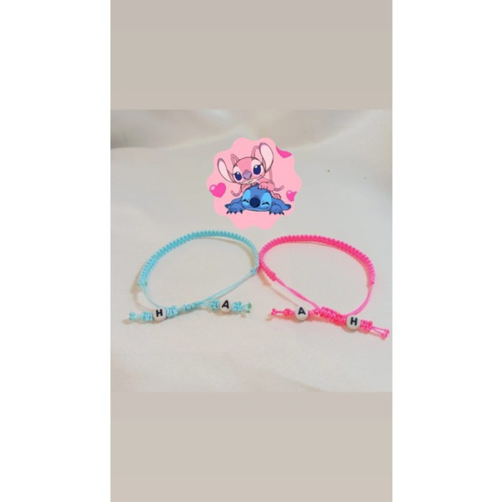 Crystal Atelier Stitch 2'li Harfli Bileklik Sevgili/çift/arkadaş Bilekliği Unisex Harf Detay Bileklik Harf Bileklik - Çok Renkli Saat ve Bileklik Aksesuarı Fiyatı