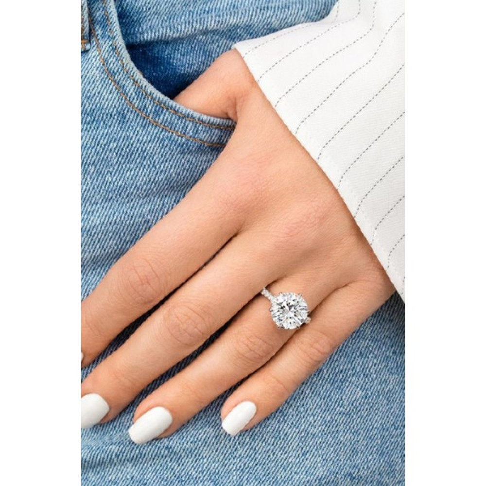 Crystal Diamond Zirconia Labaratuvar Pırlantası 4 Carat Tektaş Yüzük - Beyaz - 23 Pırlanta Tek Taş Yüzük Fiyatı