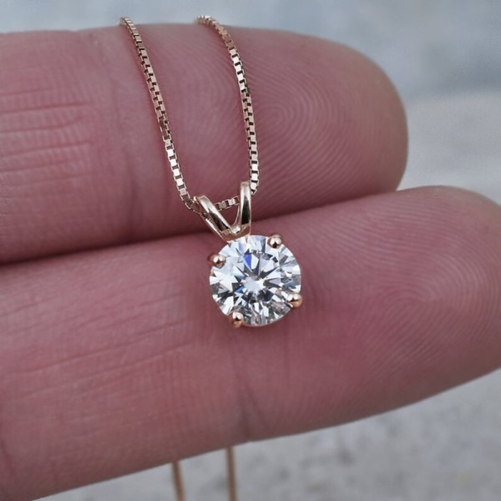 Crystal Diamond Zirconia Laboratuvar Pırlantası 1 Karat Kolye Pırlanta Kolye Fiyatı