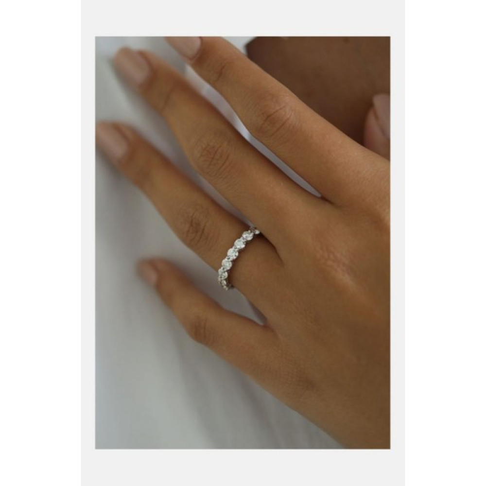 Crystal Diamond Zirconia Laboratuvar Pırlantası 2 Karat Tamtur Yüzük - Beyaz - 16 Pırlanta Tek Taş Yüzük Fiyatı