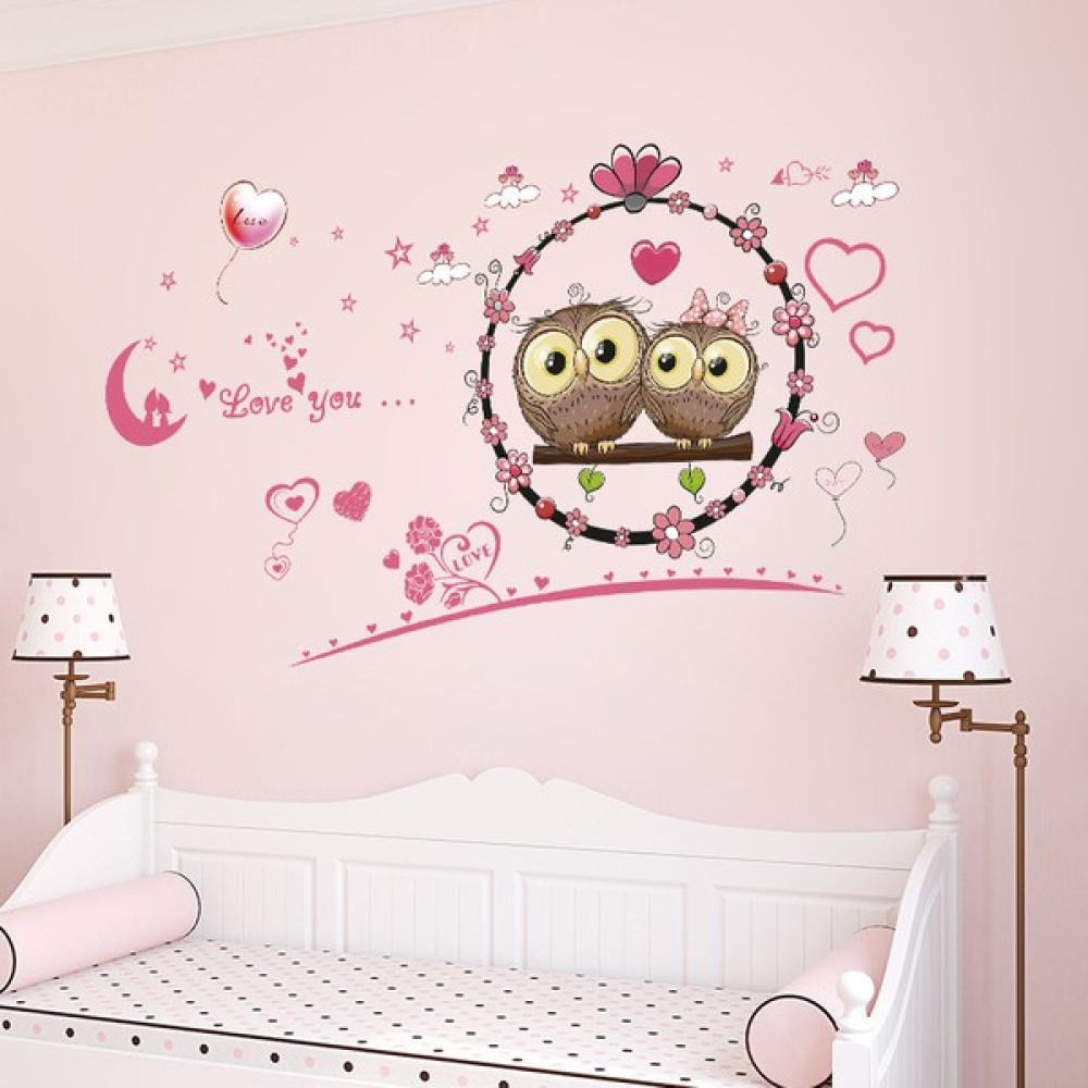Crystal Kids Aşık Baykuşlar Bebek Odası Dekorasyonu Çocuk Odası Dekoru Duvar Sticker Duvar Süsü Bebek Odası Duvar Süsü Fiyatı