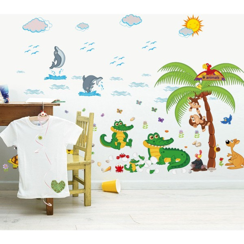 Crystal Kids Bebek Çocuk Odası Sevimli Timsah Hayvanlar Duvar Sticker Bebek Odası Duvar Süsü Fiyatı