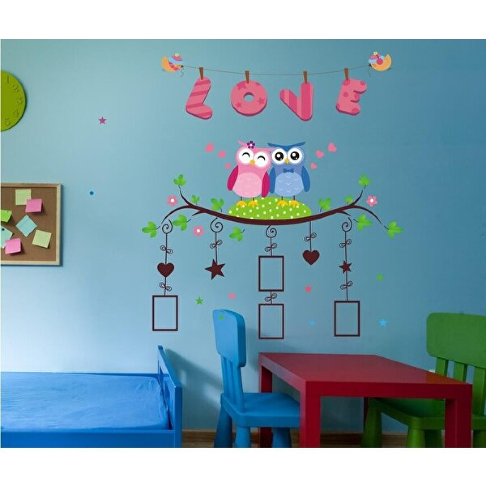 Crystal Kids Çocuk Odası Dekorasyonu Fotoğraf Çerçeveli Baykuşlu Pvc Duvar Sticker Dekor Bebek Odası Duvar Süsü Fiyatı