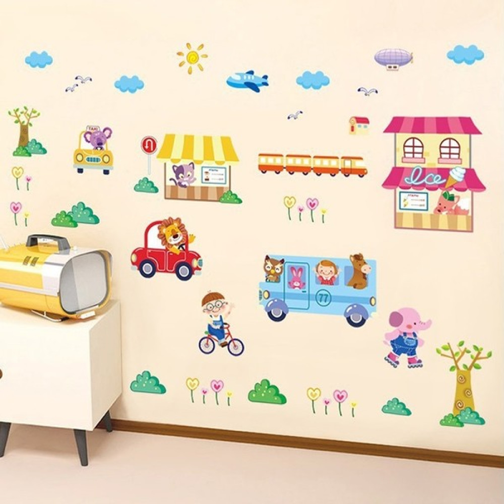 Crystal Kids Hayvanlar Şehri Anaokulu Yuva ve Bebek Odası Dekorasyonu Pvc Dekor Bebek Odası Duvar Süsü Fiyatı