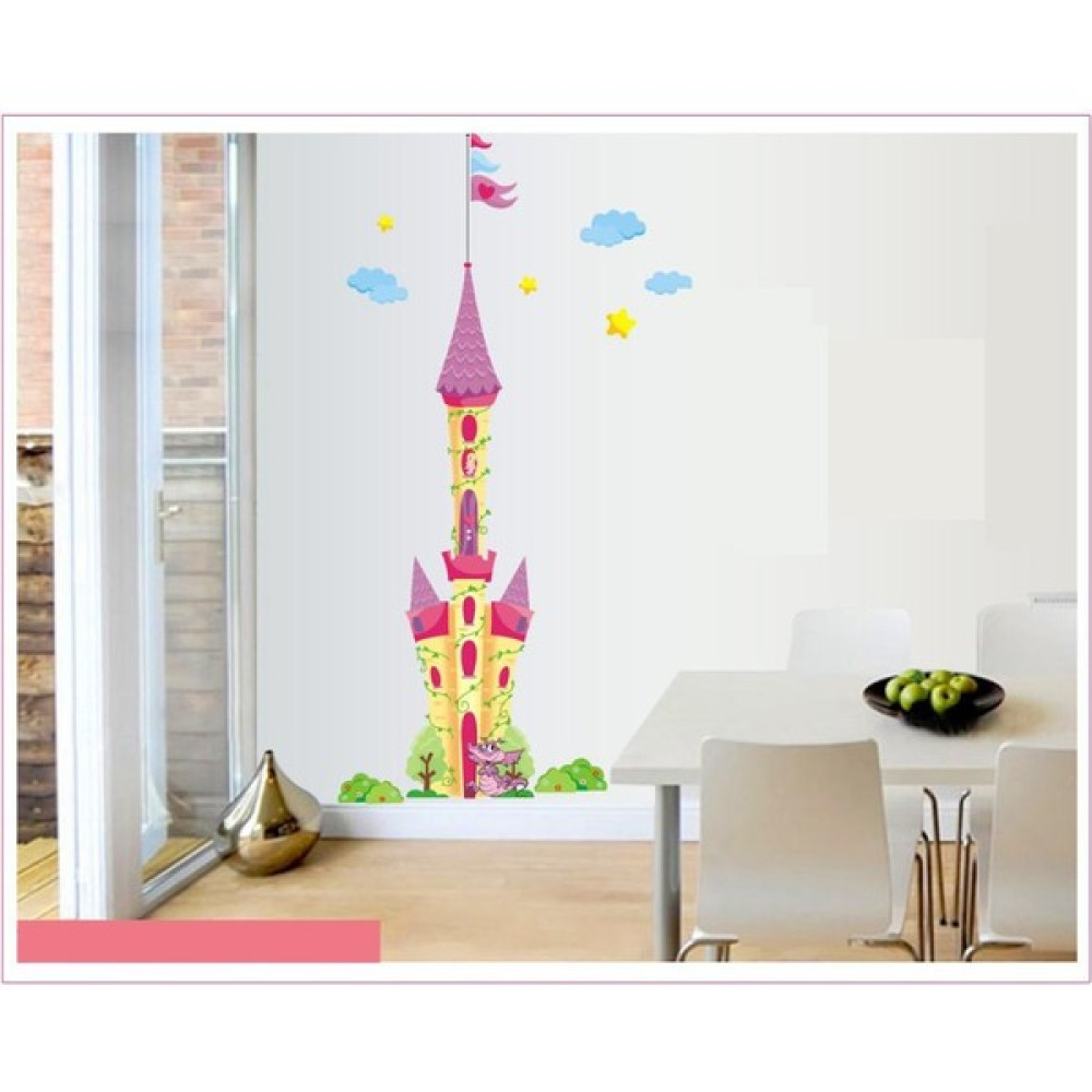 Crystal Kids Kız Çocuk Odası Dekorasyonu Prenses Masal Kulesi Pvc Sticker Duvar Dekoru Bebek Odası Duvar Süsü Fiyatı