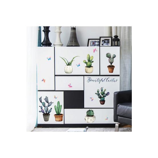 Crystal Kids Modern Tasarım Kaktüsler Salon Ev Dekorasyonu Duvar Sticker