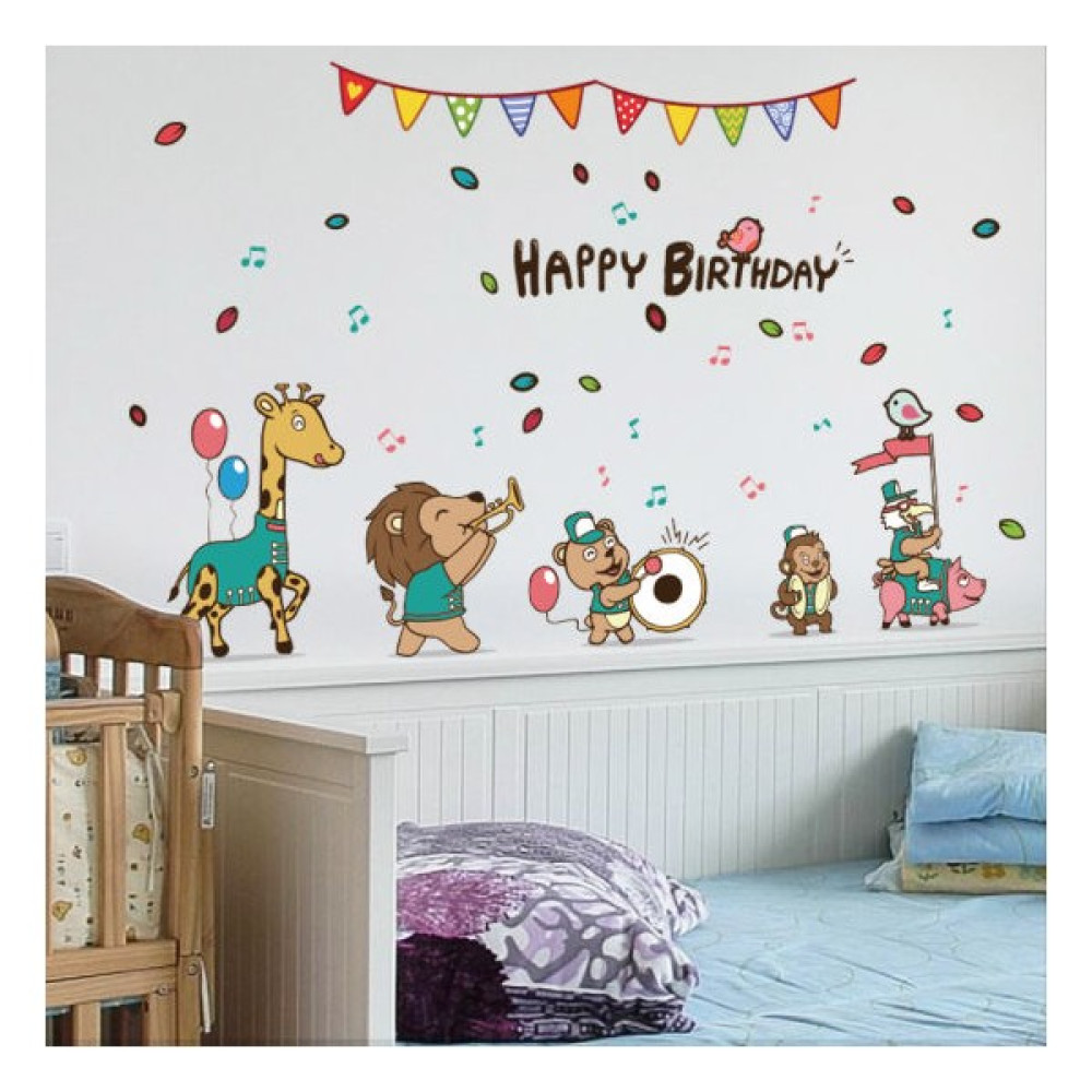 Crystal Kids Mutlu Yıllar Doğumgünü Çocuk ve Bebek Odası Dekorasyonu Duvar Sticker Çıkartma Fon Bebek Odası Duvar Süsü Fiyatı