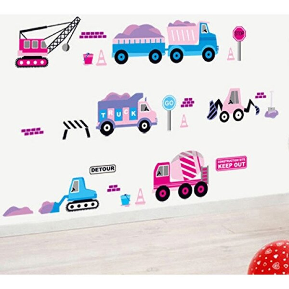 Crystal Kids Pembe Mavi Araçlar Bebek ve Çocuk Odası Duvar Süsü Bebek Odası Duvar Süsü Fiyatı