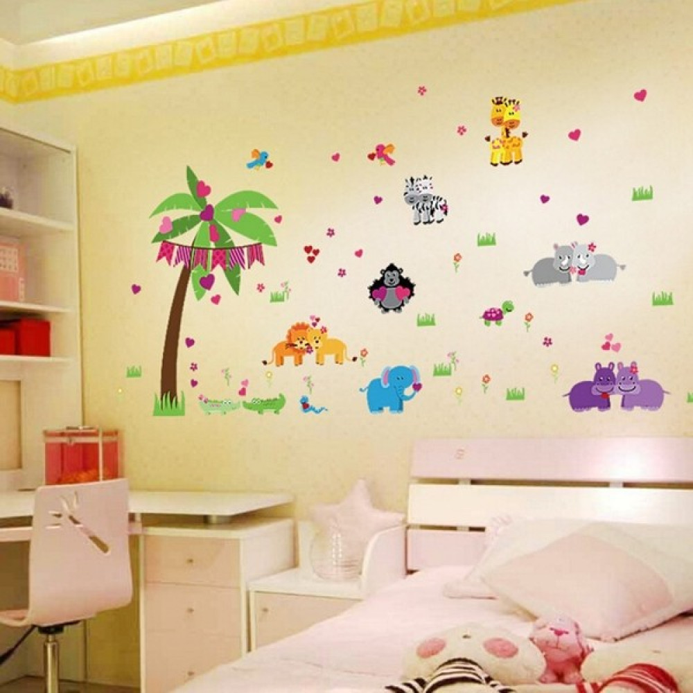 Crystal Kids Sevimli Çift Hayvanlar Çocuk ve Bebek Odası Duvar Dekorasyonu Xl Pvc Duvar Sticker Bebek Odası Duvar Süsü Fiyatı