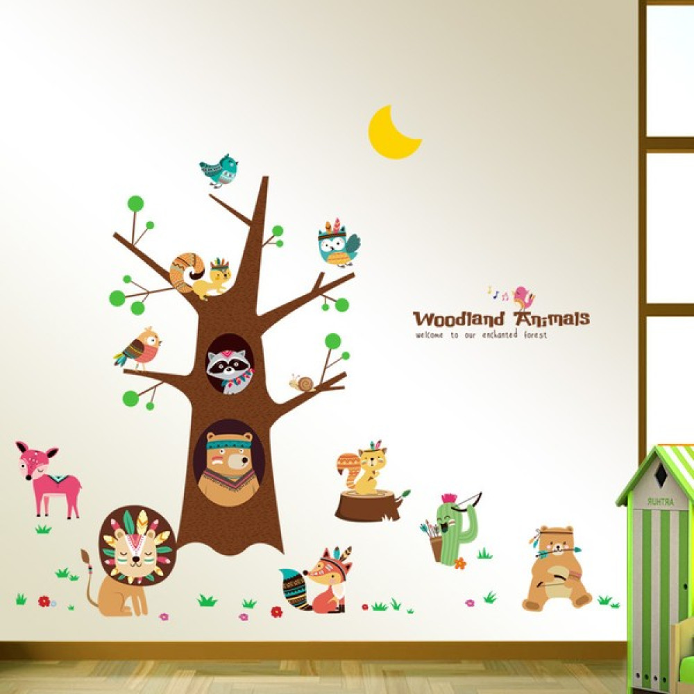 Crystal Kids Sevimli Orman Hayvanları  Bebek ve Çocuk Odası Dekorasyonu Duvar Sticker Bebek Odası Duvar Süsü Fiyatı