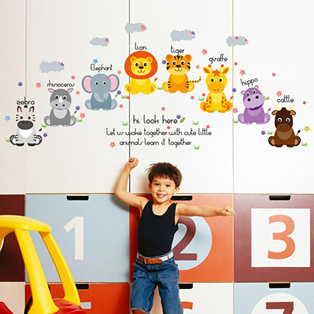 Crystal Kids Sevimli Yavru Hayvanlar Çocuk ve Bebek Odası Dekorasyonu Duvar Sticker Duvar Dekoru Bebek Odası Duvar Süsü Fiyatı