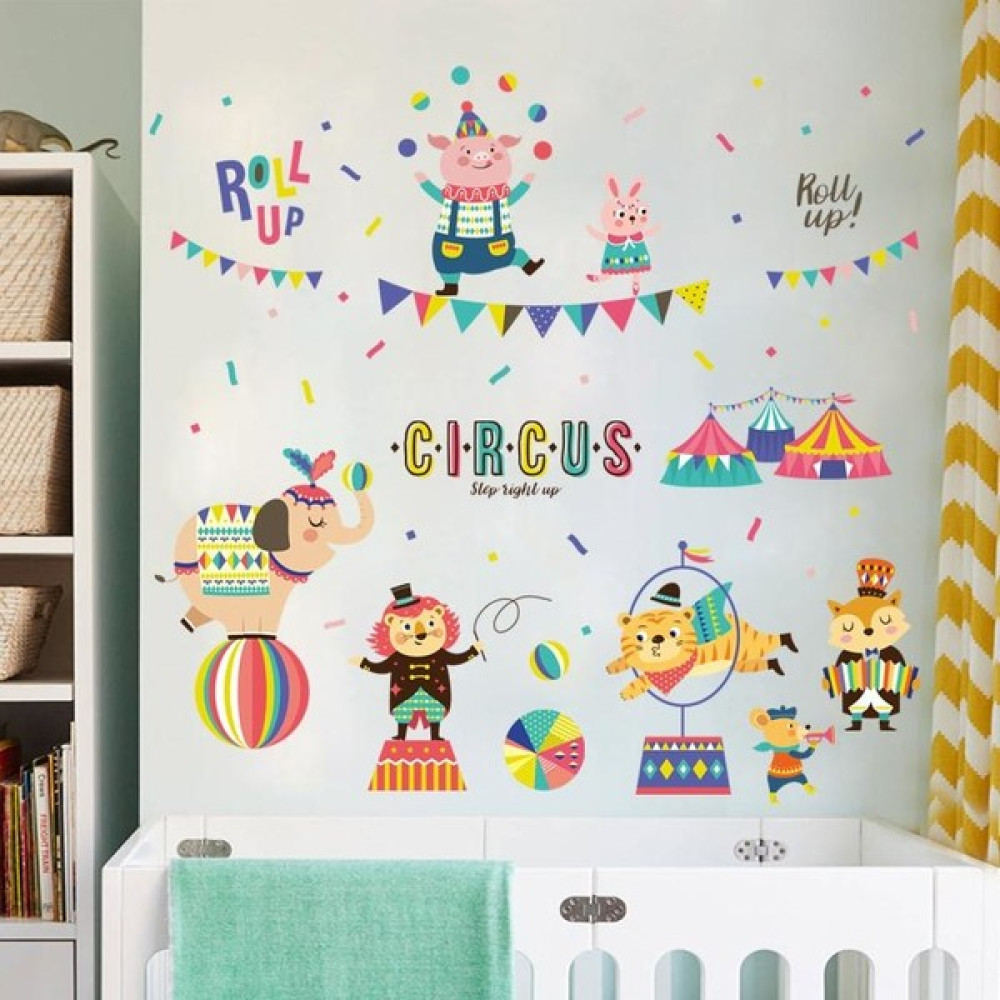 Crystal Kids Sirk Hayvanları Çocuk ve Bebek Odası Dekorasyonu Duvar Süsü Duvar Sticker Bebek Odası Duvar Süsü Fiyatı