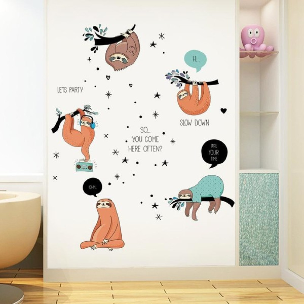 Crystal Kids Tembel Hayvanı Bebek Çocuk Ev Dekorasyonu Duvar Sticker Kapı Süsü Dolap Sticker Bebek Odası Duvar Süsü Fiyatı