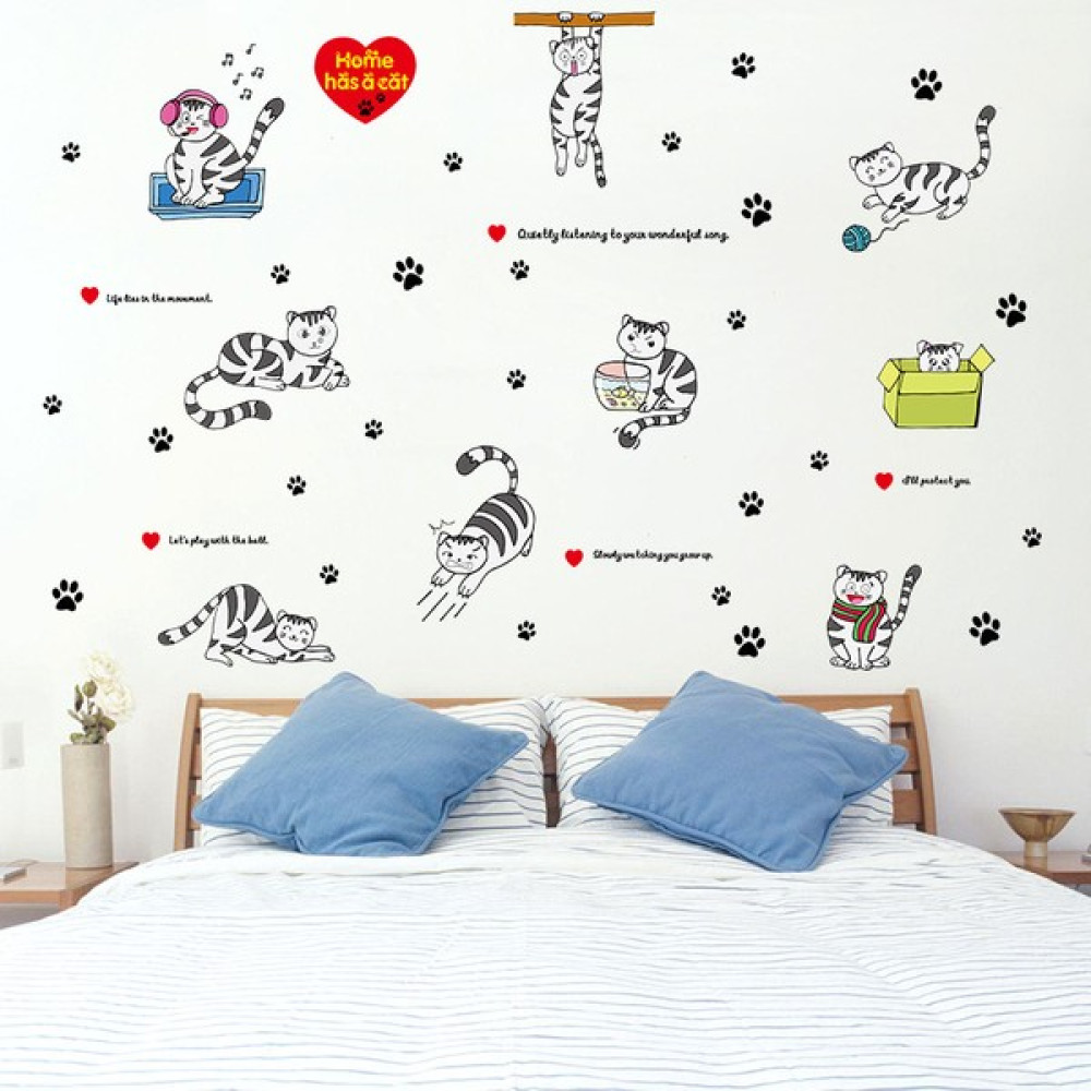 Crystal Kids Yaramaz Kediler Bebek ve Çocuk Odası Dekorasyonu Duvar Sticker Bebek Odası Duvar Süsü Fiyatı