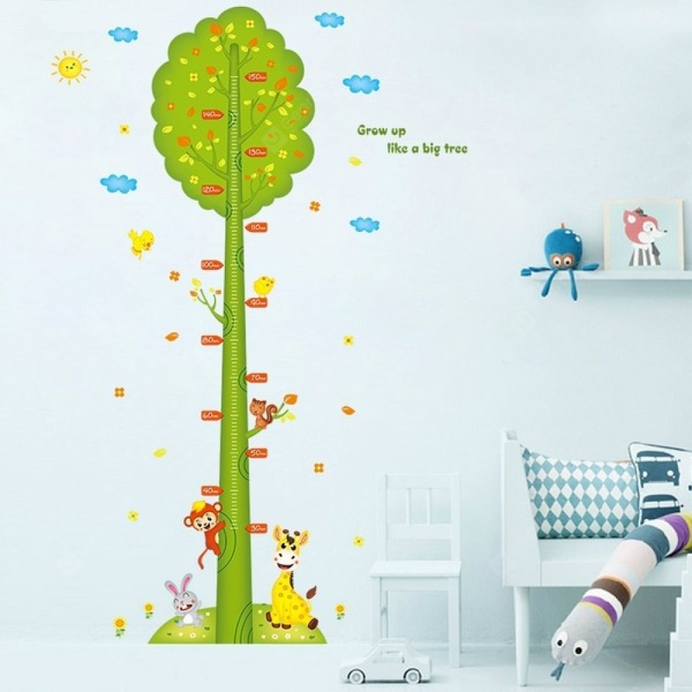 Crystal Kids Yeşil Ağaç Bebek Odası Dekorasyonu Boy Ölçer Çocuk Odası Dekoru Duvar Sticker Bebek Odası Duvar Süsü Fiyatı