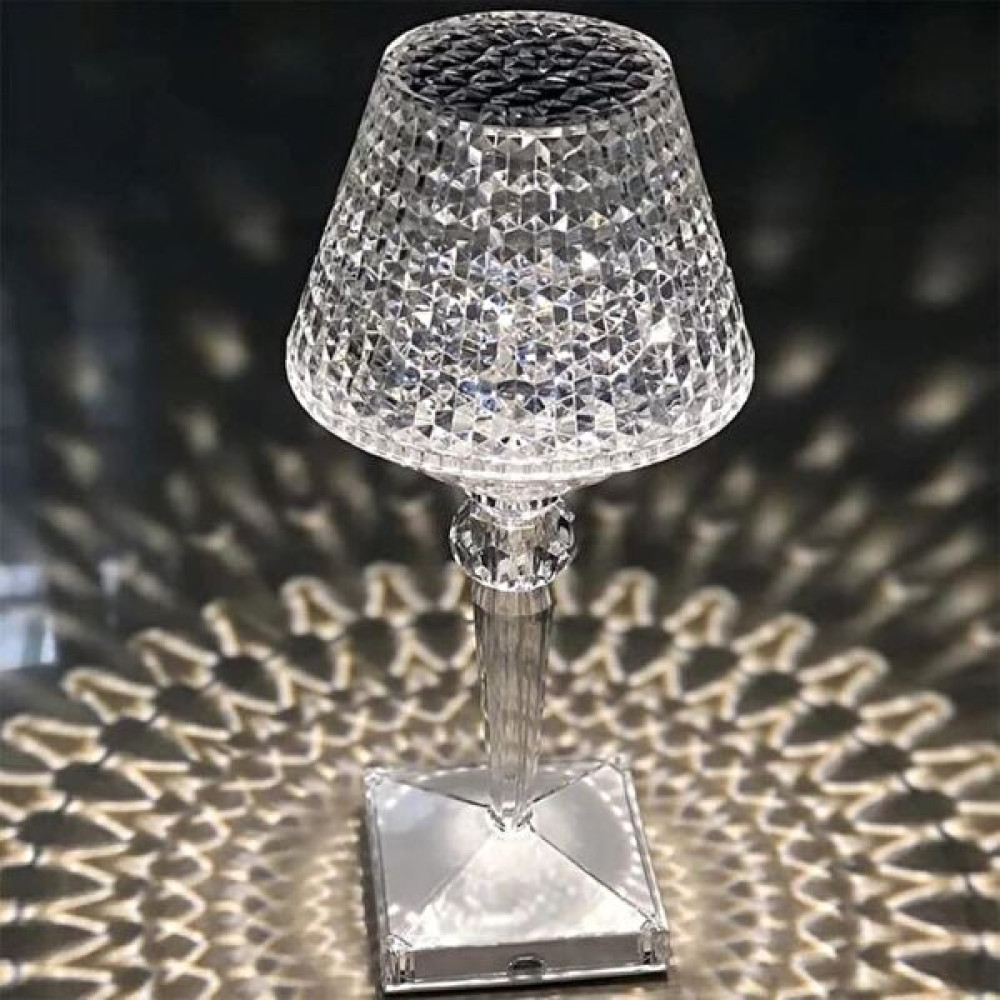 Crystal Palace Dokunmatik Şarjlı Masa Lambası - Sihirli LED Lamba - Rgb Kumandalı Ledli Gece Lambası - 7 Renklidir - Şeffaf Masa Lambası Fiyatı