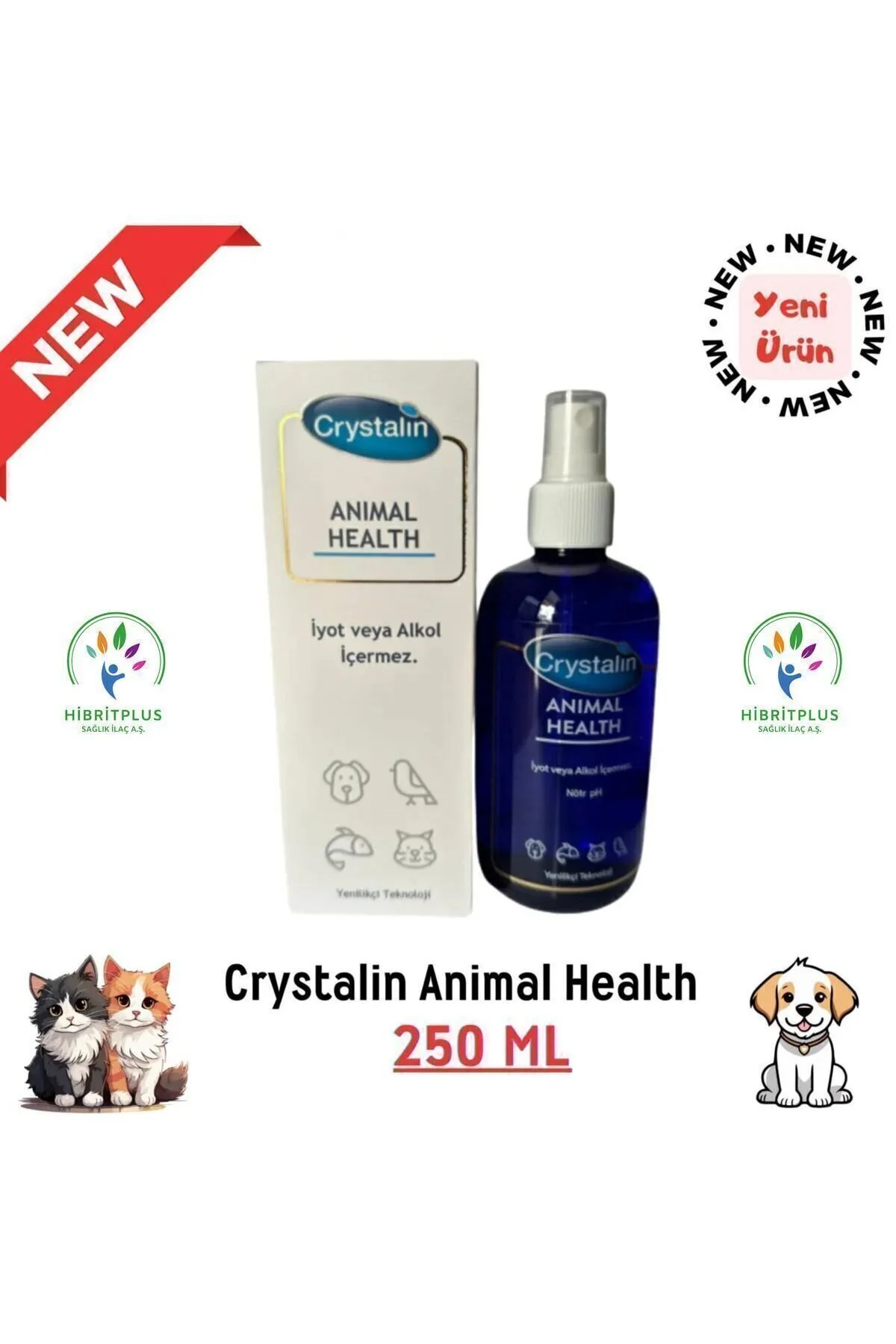 Crystalin Animal Göz Ve Kulak Temizleme Solüsyonu 250ml" Evcil Hayvan Ürünleri Fiyatı