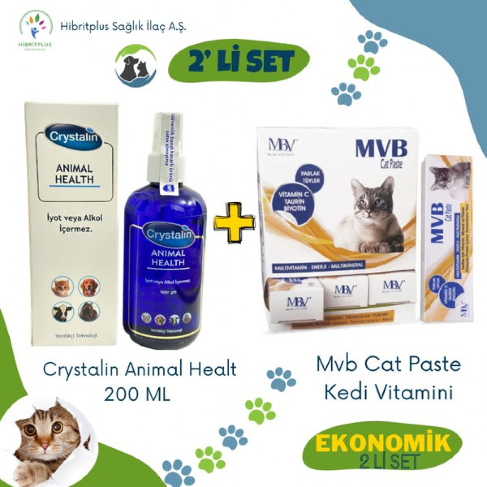 Crystalin Animal Health 200 ml ve Mbv Cat Vitamin Paste 50 gr 2 Li Ekonomik Set Evcil Hayvan Ürünleri Fiyatı