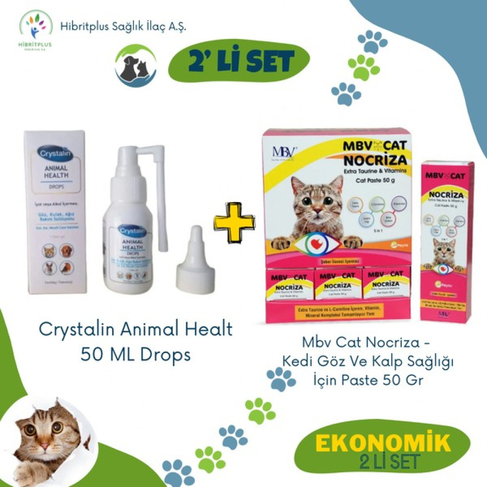 Crystalin Animal Health 50 ml ve Mbv Nocriza Taurine & Vitamin Cat Pasta 50 gr 2 Li Ekonomik Set Evcil Hayvan Ürünleri Fiyatı