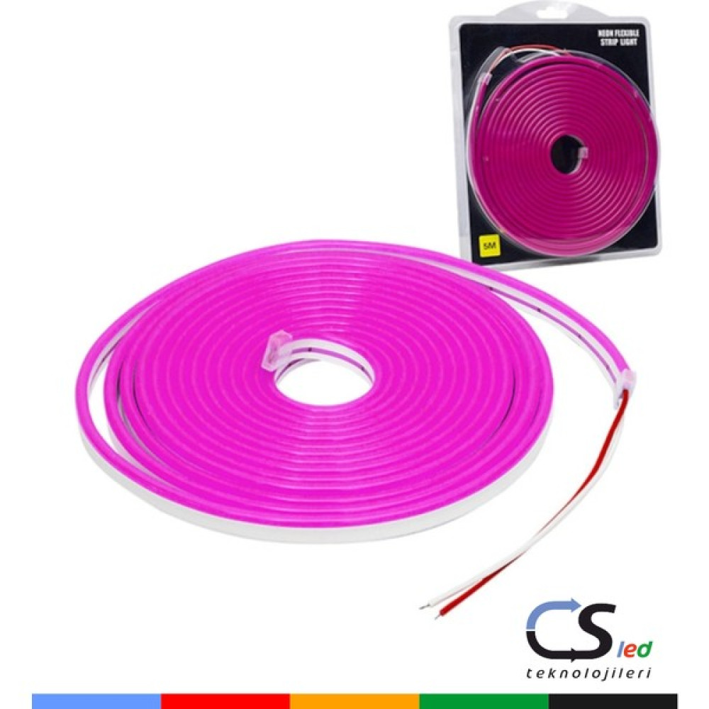 Cs Led 12V Neon Şerit LED 5mt - 5 m - Mor Led Aydınlatmalar Fiyatı