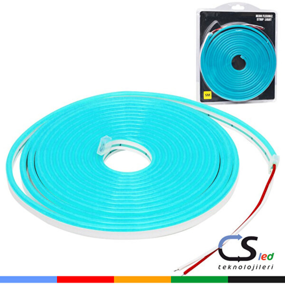 Cs Led 12V Neon Şerit LED 5mt - 5 m - Turkuaz Led Aydınlatmalar Fiyatı