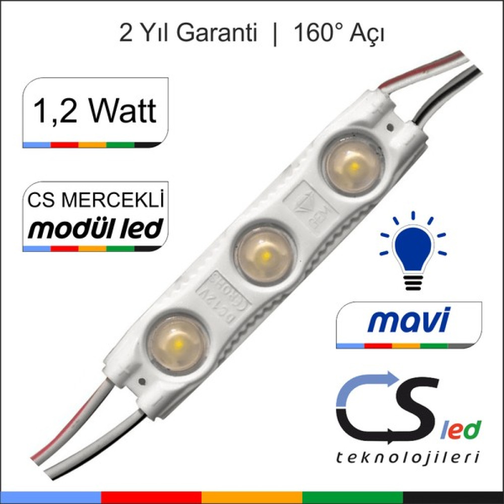 Csled 1.2 Watt Mercekli Modül LED - 20 - Mavi Led Aydınlatmalar Fiyatı