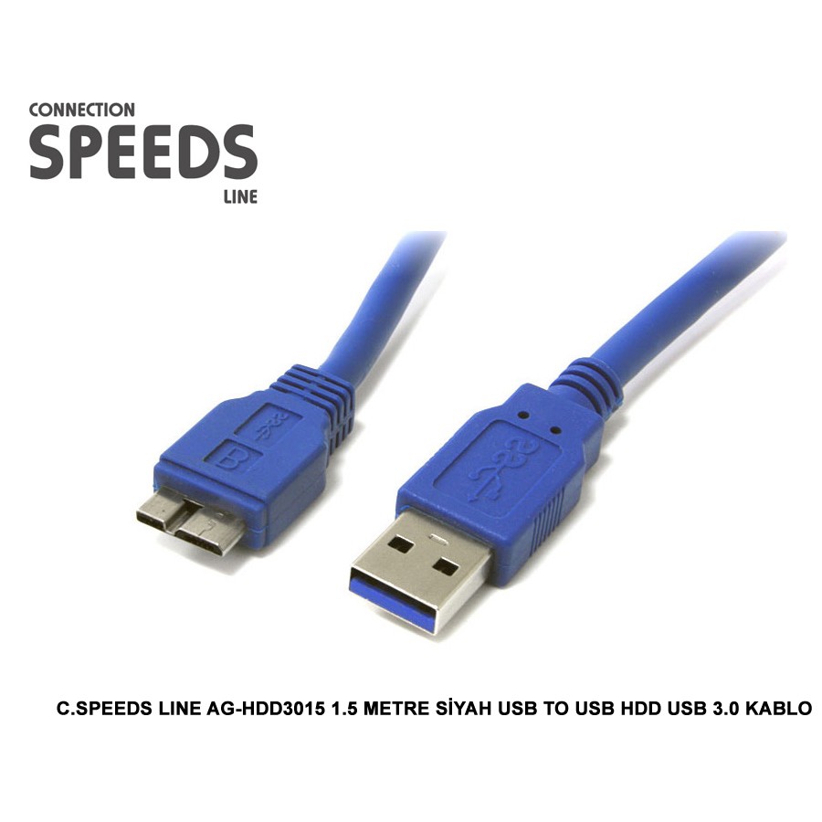 C.Speeds Lıne Ag-Hdd3015 1.5 Metre Siyah Usb To Usb Hdd Usb 3.0 Kablo Seri & Paralel Kablo Fiyatı